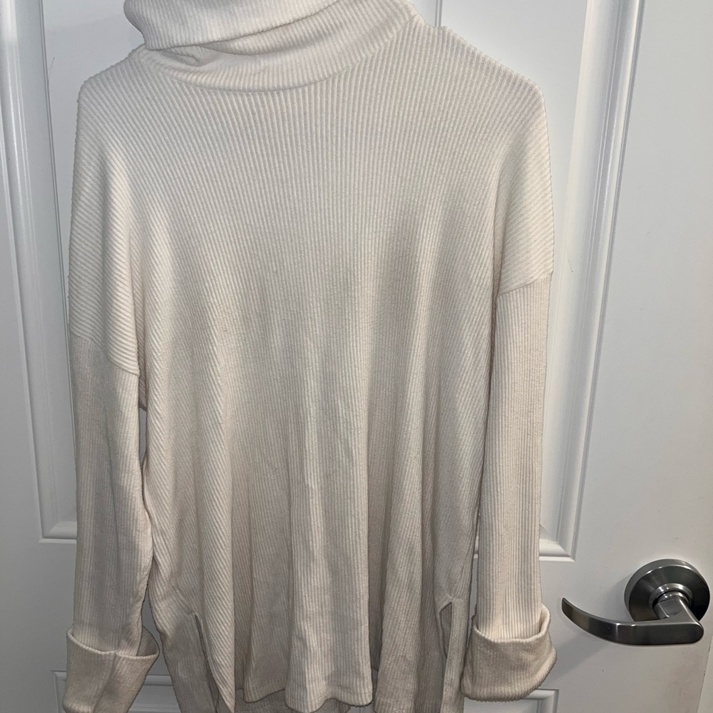 Stradivarius Cream Cowl Neck Sweater